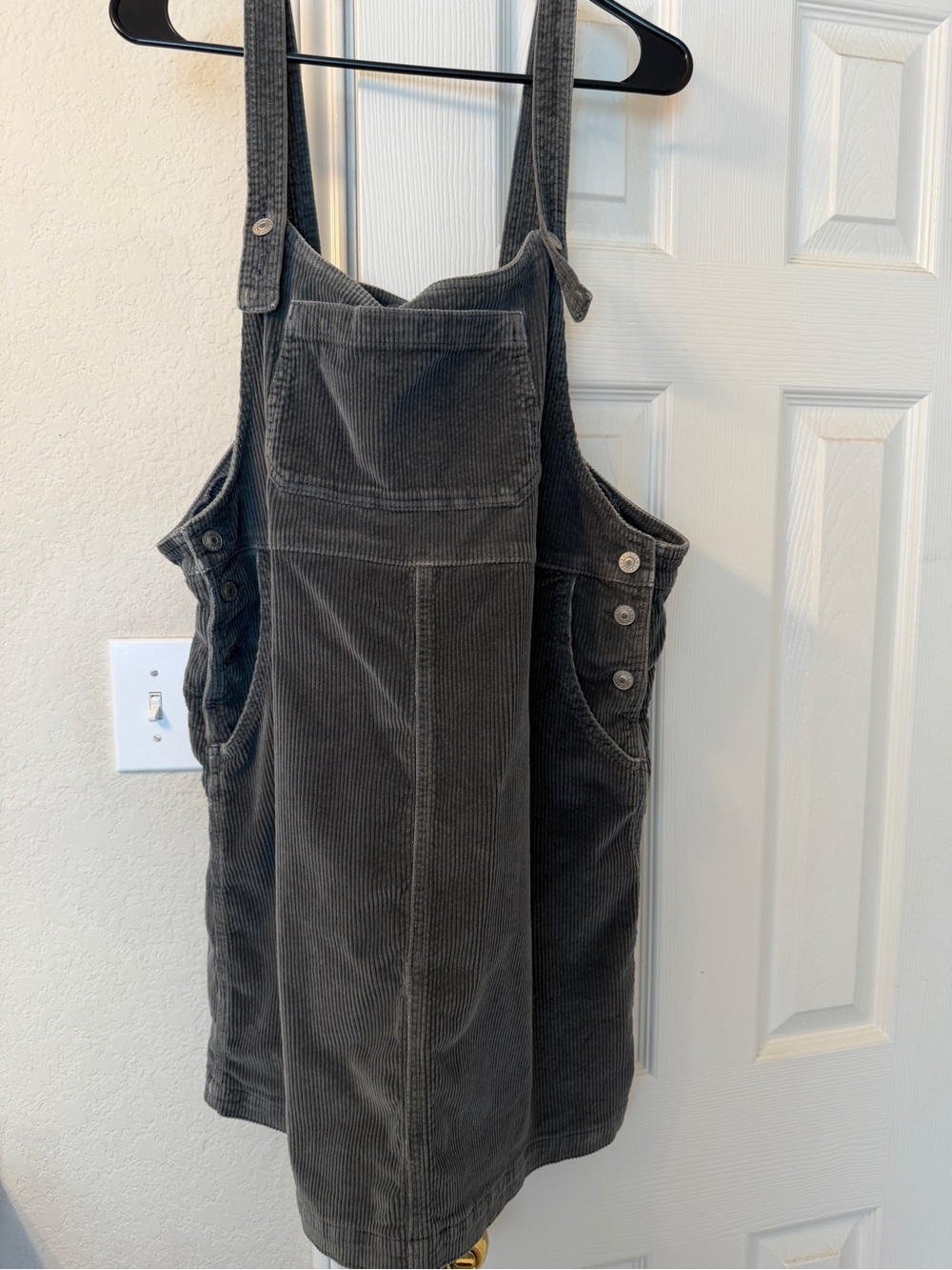 American Eagle Outfitters Charcoal Corduroy Overall Dress